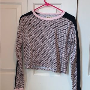 Hollister California pink & black long sleeve tee